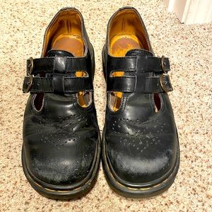 90s Dr. Marten Mary Janes 8065 black leather size US 8